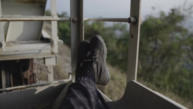 hobo bloggers climbing freight train with cameras