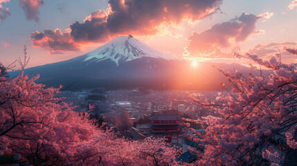 sunset over the mountains