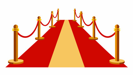 Red Carpet with Golden Barrier Fencing for Unforgettable Events