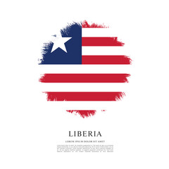 Naklejka premium Flag of Liberia, vector illustration 