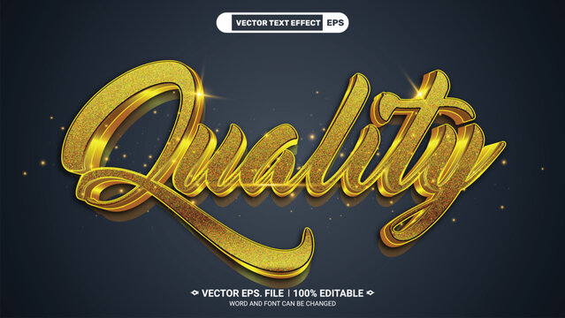Luxury sparkle gold style quality editable 3d vector text effect on black background