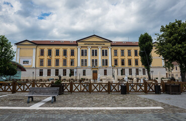 Front view of 1 Decembrie 1918 University in Alba Carolina Citadel, Alba Iulia, Romania