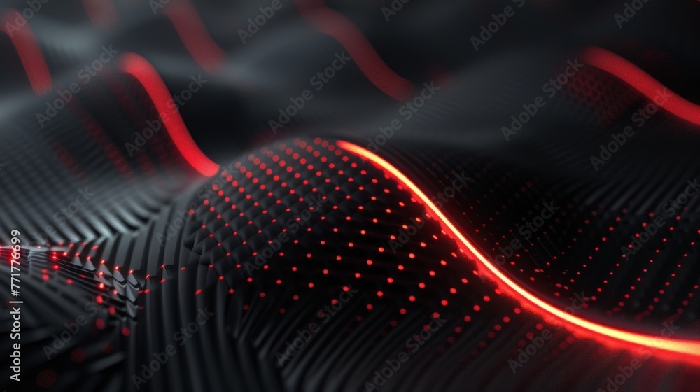 Poster abstract 3d black techno background overlap layers on dark space with red light effect decoration. m