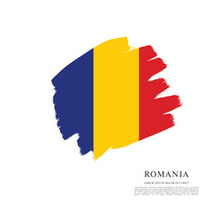 Obraz premium Flag of Romania, vector illustration 
