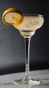 Creative presentation of French 75 Cocktail