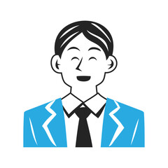 笑う男性社員のイラスト。シンプルなベクターイラスト。
Laughing male employee. Simple vector illustration.