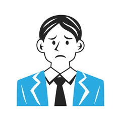 困る男性社員のイラスト。シンプルなベクターイラスト。
Male employees in trouble. Simple vector illustration.