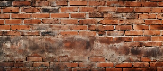 A detailed closeup of a brown brick wall showcasing the intricate brickwork, rectangular shapes, and composite materials used in its construction a true art of building