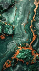 Close Up of Green and Orange Marble