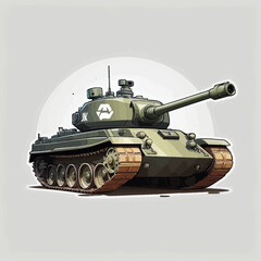 Fototapeta na wymiar Tank Logo Cartoon Design Very Cool
