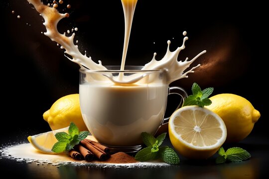 hot milk with honey and fruit