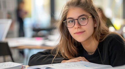 Eastern European School Student: Portrait of Teenage Girl in Classroom