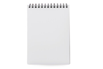 Small Notepad Page with spiral on top on white background