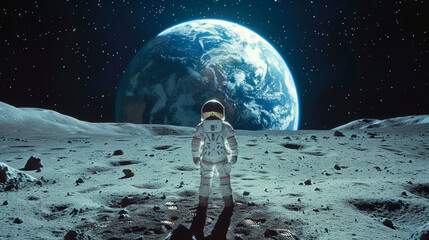 Earth Gazing: Astronaut Contemplates Home from the Moon