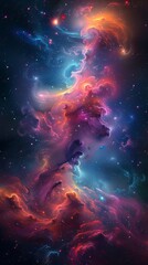 Fototapeta premium Colorful Space Filled With Stars and Clouds