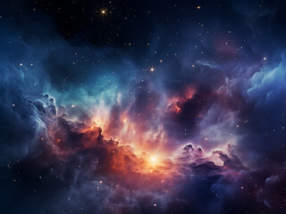 Intriguing cosmic nebulae bright amid galaxies. AI Generation. - obrazy, fototapety, plakaty