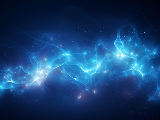 Cosmic nebulae blue dancing in the galaxy. AI Generation.