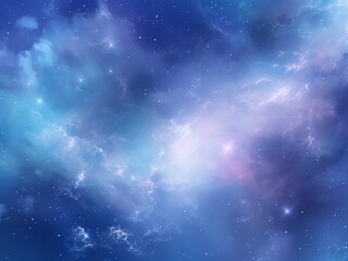 Cosmic nebulae blue adorns the cosmos. AI Generation.