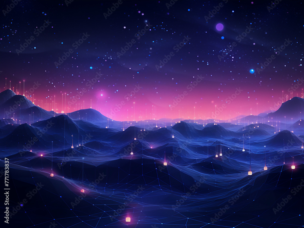 Canvas Prints cosmic rays paint the galactic background. ai generation.