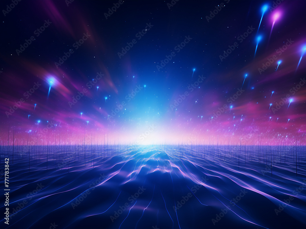 Sticker a dazzling display of cosmic rays brightens the universe. ai generation.