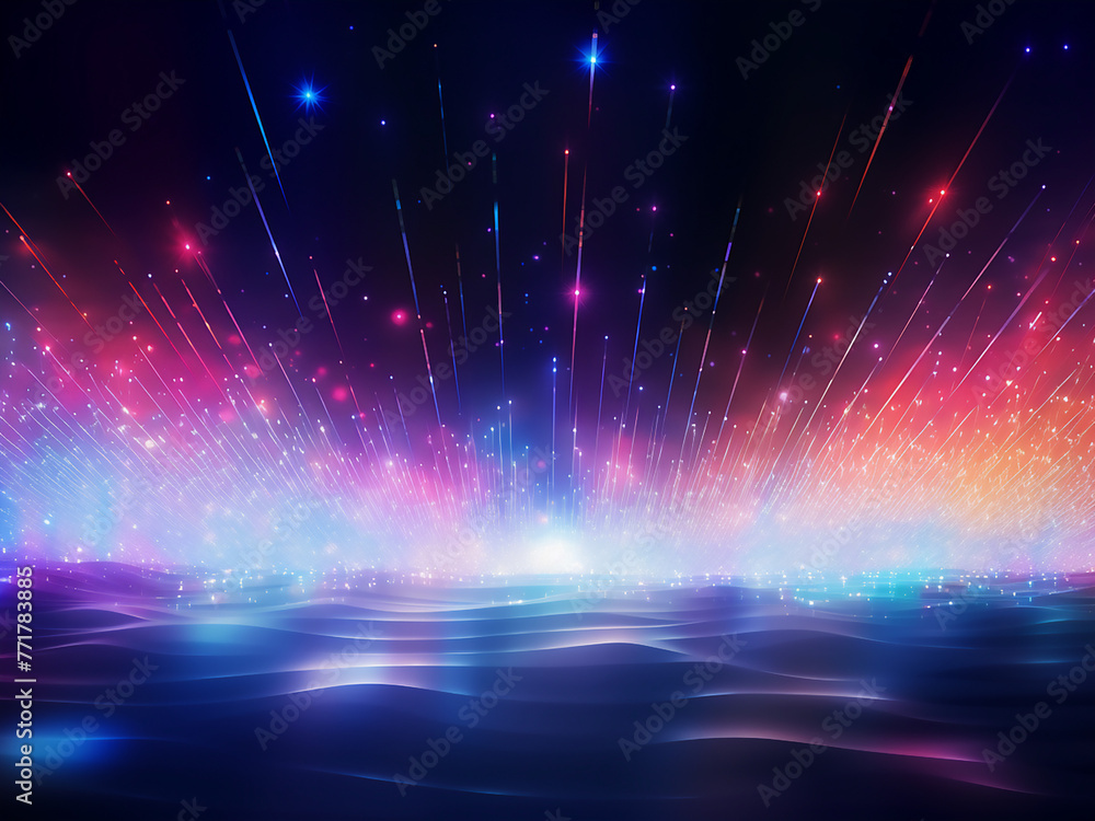 Canvas Prints bright cosmic rays adorn the celestial canvas. ai generation.