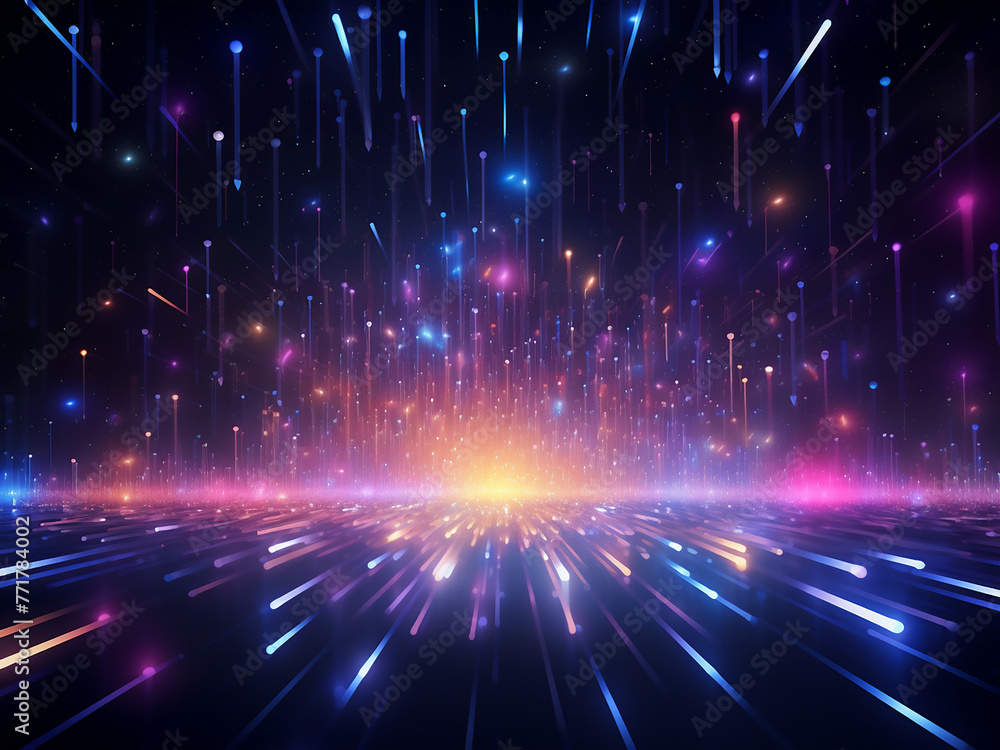 Canvas Prints cosmic rays cast a luminous glow across the cosmos. ai generation.