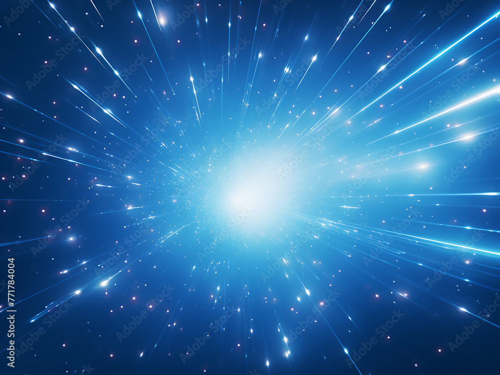 Canvas Prints cosmic rays blend with the space background. ai generation.