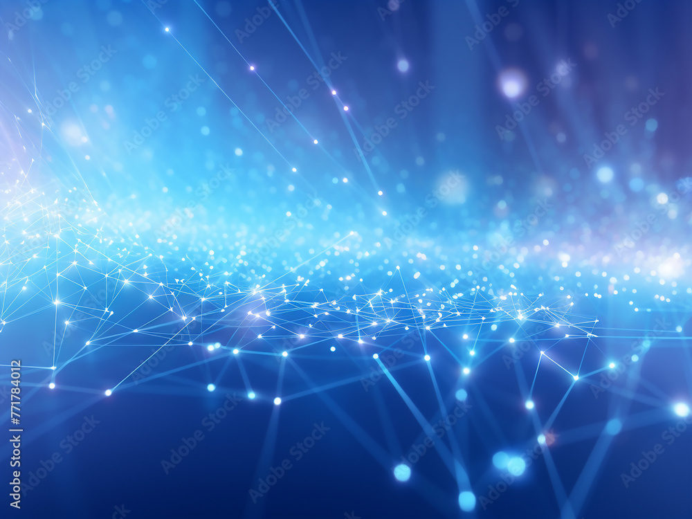 Canvas Prints cosmic rays create a serene blue scene. ai generation.