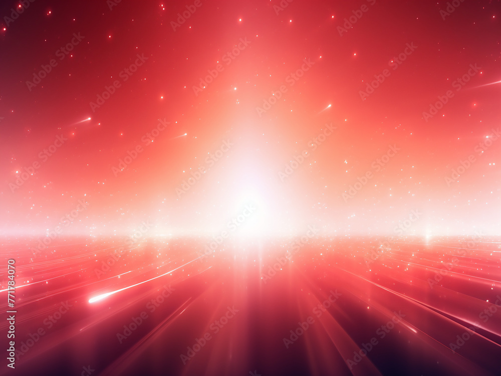 Sticker cosmic rays red streak across the universe. ai generation.