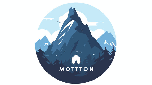 And mountain modern logo flat cartoon vactor illust