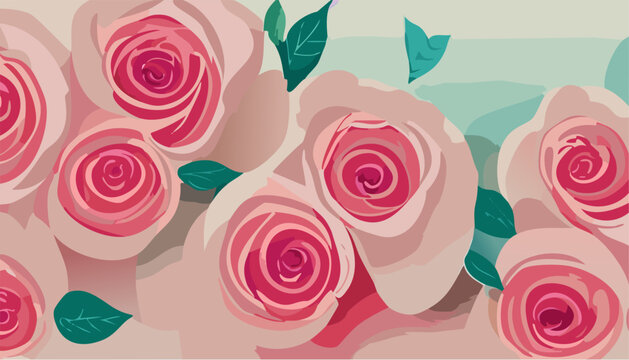 Pink beautiful roses bouquet background