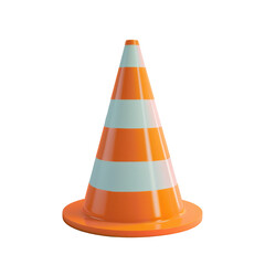 Orange and white cone on transparent background, creating a striking contrast