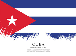 Obraz na płótnie Canvas Flag of Cuba, vector illustration 