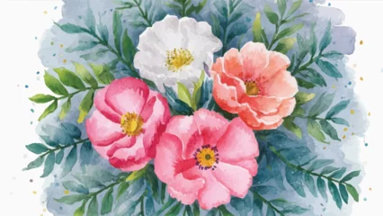 Gardinen Watercolor Floral Illustrations © Hogr