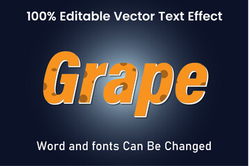 Grape Editable 3d text style effect vector template
