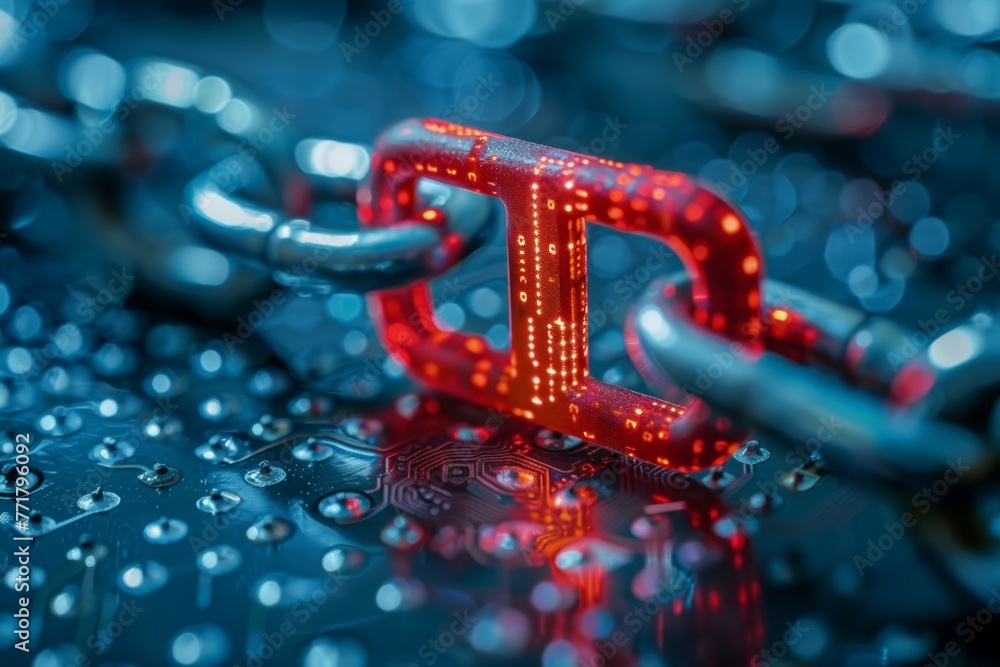 Poster a chain is shown with a red link in the middle