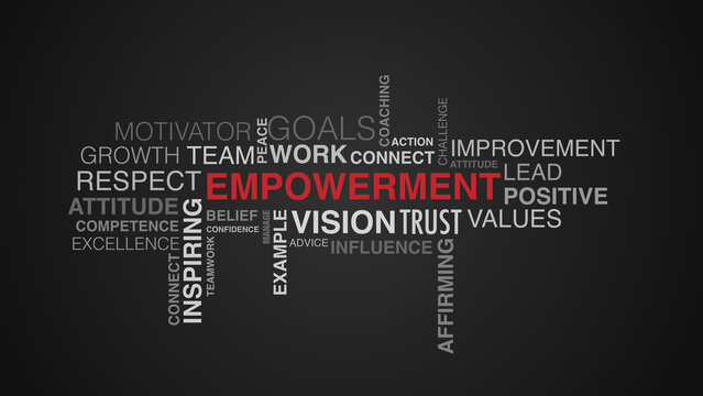 1 image empowerment word cloud black background
