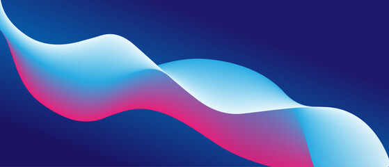 Abstract wave Gradient blue and purple colors. For vector art design with a web banner background	
