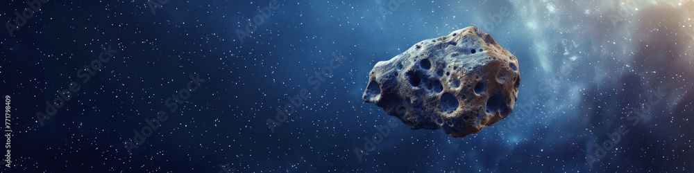 Canvas Prints a large rock stands prominently in the midst of a space filled with twinkling stars, creating a stri