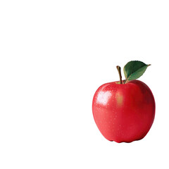 a red apple with a green leaf on a transparent background