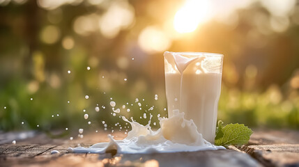 World Milk Day poster background with Glass of Milk