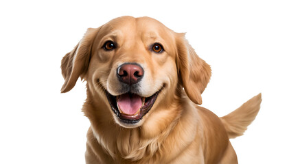 cute retriever dog isolated on transparent background