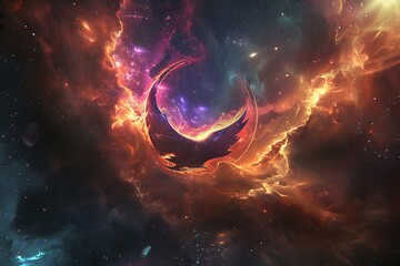 : A fvectors logo set against a breathtaking nebula, filled with swirling colors and cosmic energy.