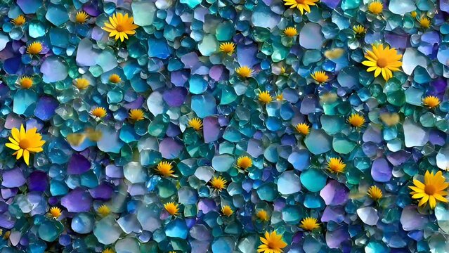 Illustration of vibrant floral decoration with colorful petals and confetti, perfect for holiday-themed designs. Seamless looping 4k timelapse virtual video animation background generated AI
