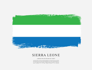Flag of Sierra Leone, vector illustration 
