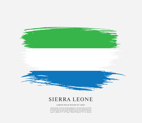 Flag of Sierra Leone, vector illustration 