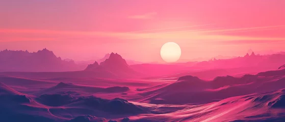 Crédence de cuisine en verre imprimé Rose  Sunset in Desert Landscape background