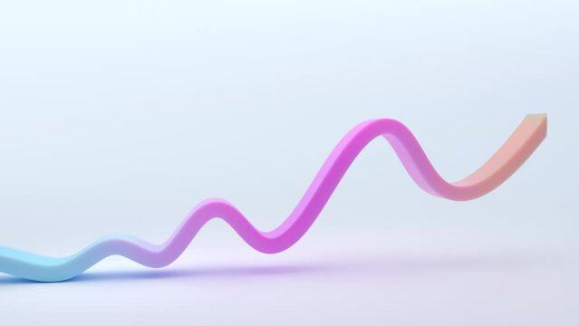 Abstract 3d animation, colorful graph line, 4k video