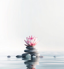 zen stones and lotus