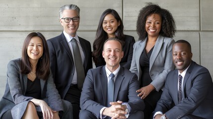 Diverse team of professionals posing with a smile